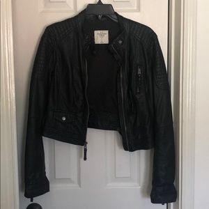 Black Faux Leather Moto Jacket